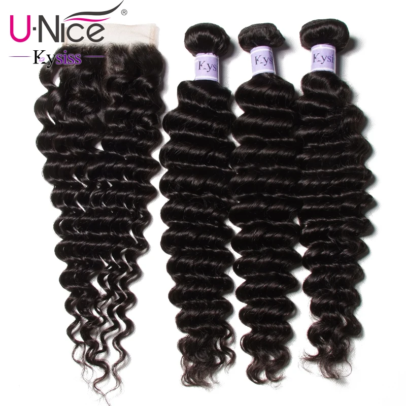 UNice Hair Kysiss Series Deep Wave Malaysian Human Hair 3 Bundles With Closure 12-26 " Virgin Hair Extensions Free Part
UNice Hair Kysiss Series Deep Wave Malaysian Human Hair 3 Bundles With Closure 12-26 " Virgin Hair Extensions Free Part