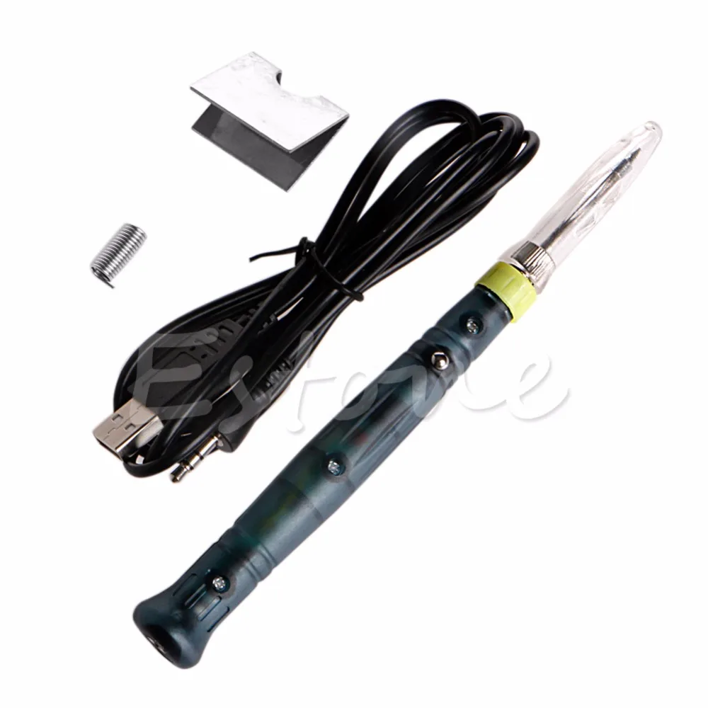 Soldering Iron Professional Mini 5V 8W LED Indicator USB Powered Welding Solder Station Tip Kit Tools
Soldering Iron Professional Mini 5V 8W LED Indicator USB Powered Welding Solder Station Tip Kit Tools