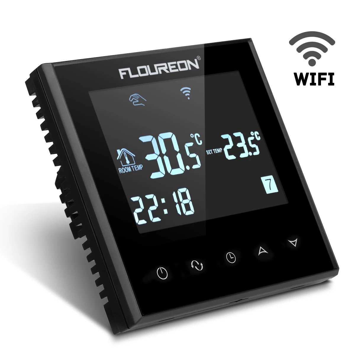 Floureon Smart Wi-Fi Weekly Programmable Big Touch Screen thermostat Underfloor Heating Thermostat Room Temperature Controller
Floureon Smart Wi-Fi Weekly Programmable Big Touch Screen thermostat Underfloor Heating Thermostat Room Temperature Controller