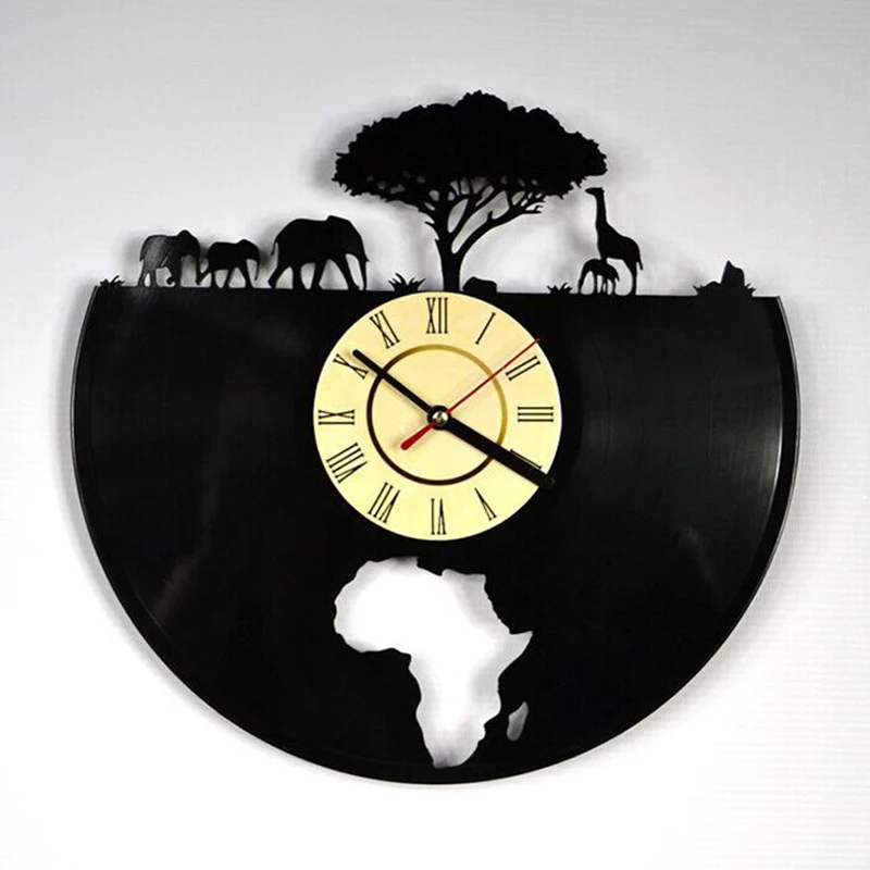 Elephant Vinyl Wall Clock Africa Animal Handmade Craft Clock Creative 3D Decoration Hanging Vinyl CD Record Clocks
Elephant Vinyl Wall Clock Africa Animal Handmade Craft Clock Creative 3D Decoration Hanging Vinyl CD Record Clocks