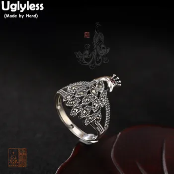 Uglyless Real 925 Sterling Silver HandmadeMysterious Marcasite Finger Rings Women Vintage Peacock Open Ring Hollow Ethnic Bijoux
Uglyless Real 925 Sterling Silver HandmadeMysterious Marcasite Finger Rings Women Vintage Peacock Open Ring Hollow Ethnic Bijoux