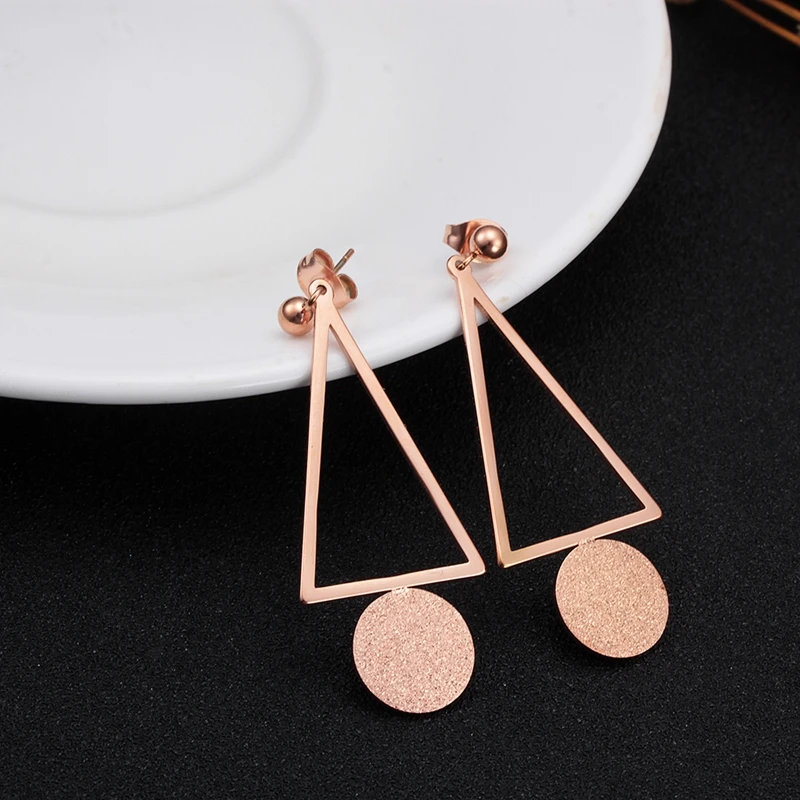 Geometric Drop Tassel Earrings Round Triangle Design Stainless Steel Elegant Female Earrings Women Party Birthday Jewelry
Geometric Drop Tassel Earrings Round Triangle Design Stainless Steel Elegant Female Earrings Women Party Birthday Jewelry