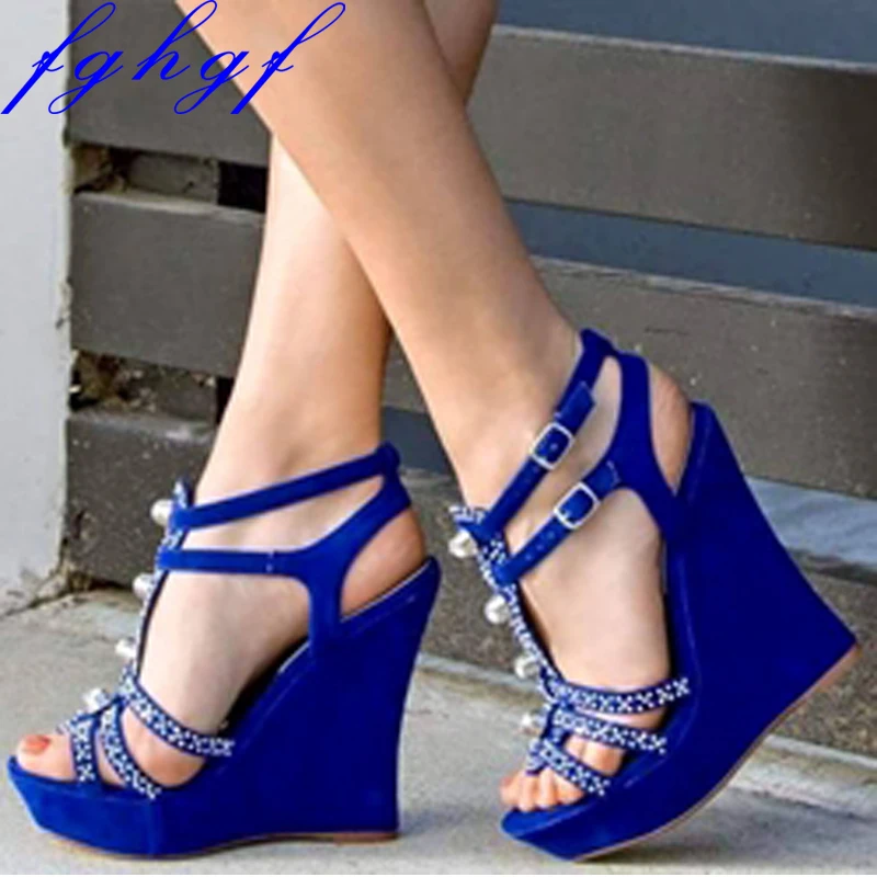 Fghgf 2018 New Women's wedge sandals, blue wedge sandals with sparkly diamonds, and sexy, stylish sandals for weddings and parti
Fghgf 2018 New Women's wedge sandals, blue wedge sandals with sparkly diamonds, and sexy, stylish sandals for weddings and parti