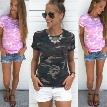 Summer Camouflage Casual Women Loose Tops Short Sleeve O Neck Shirt Ladies Casual Tops T-Shirt
Summer Camouflage Casual Women Loose Tops Short Sleeve O Neck Shirt Ladies Casual Tops T-Shirt