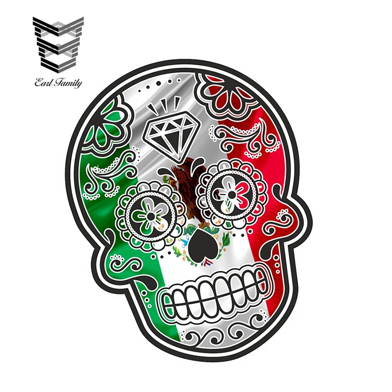 EARLFAMILY 13cm X 10.7cm Mexican Day of The Dead Sugar Skull with Mexico Mexican Flag Motif External Vinyl Car Stickers
EARLFAMILY 13cm X 10.7cm Mexican Day of The Dead Sugar Skull with Mexico Mexican Flag Motif External Vinyl Car Stickers