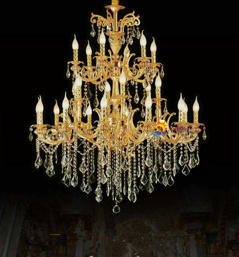 24-arm 43" large Gold candle chandelier Led lamparas by italy designer church hotel villa rural vintage chandelier crystal Luz
24-arm 43" large Gold candle chandelier Led lamparas by italy designer church hotel villa rural vintage chandelier crystal Luz