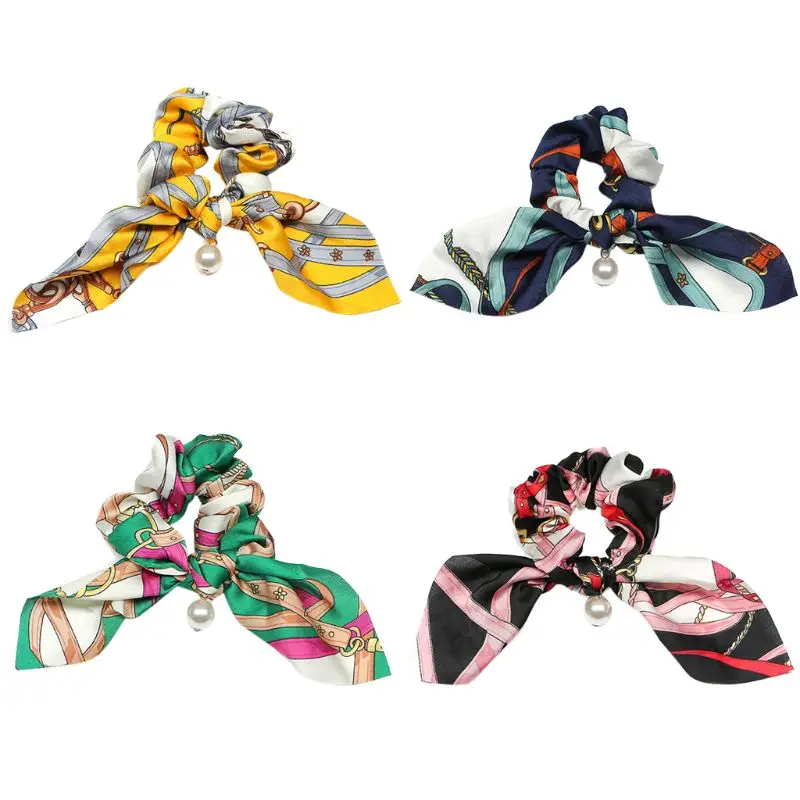 Women Elastic Large Intestine Hair Rope Faux Pearl Pendant Rabbit Ears Bowknot Ponytail Holder Colored Chain Patterns Scrunchies
Women Elastic Large Intestine Hair Rope Faux Pearl Pendant Rabbit Ears Bowknot Ponytail Holder Colored Chain Patterns Scrunchies