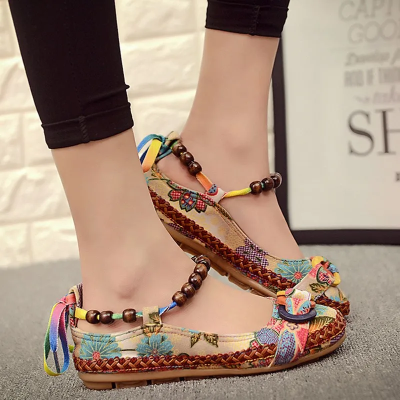 Top quality Casual Flat Shoes Women Flats Handmade Beaded Ankle Straps Loafers Zapatos Mujer Retro Ethnic Embroidered Shoes35-42
Top quality Casual Flat Shoes Women Flats Handmade Beaded Ankle Straps Loafers Zapatos Mujer Retro Ethnic Embroidered Shoes35-42