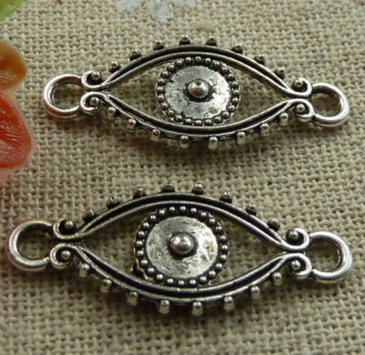 Hot 100pcs Antique Silver Eye Connector Charm Pendant For Bracelets&Necklace Accessories Fashion Creative Women Men Jewelry Gift
Hot 100pcs Antique Silver Eye Connector Charm Pendant For Bracelets&Necklace Accessories Fashion Creative Women Men Jewelry Gift