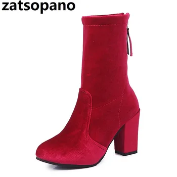 Zatsopao Plus Size 35-43 Fashion Velvet Ankle Boots Women Boots Solid Color Chunky High Heel Chelsea Boots Winter Warm Shoes
Zatsopao Plus Size 35-43 Fashion Velvet Ankle Boots Women Boots Solid Color Chunky High Heel Chelsea Boots Winter Warm Shoes