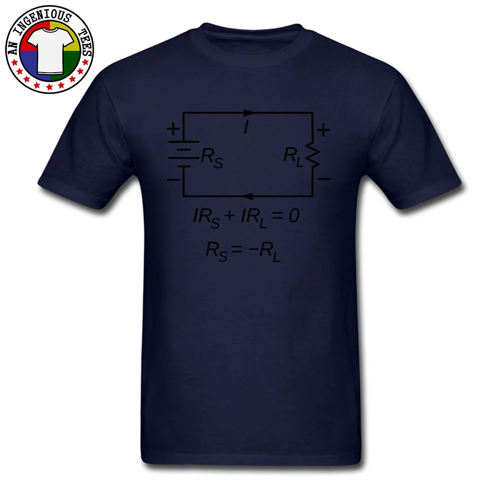 Battery and resistor circuit Short Sleeve Tops Shirts Summer/Autumn O-Neck 100% Cotton Men T Shirt Leisure Clothing Shirt Discount Battery and resistor circuit navy