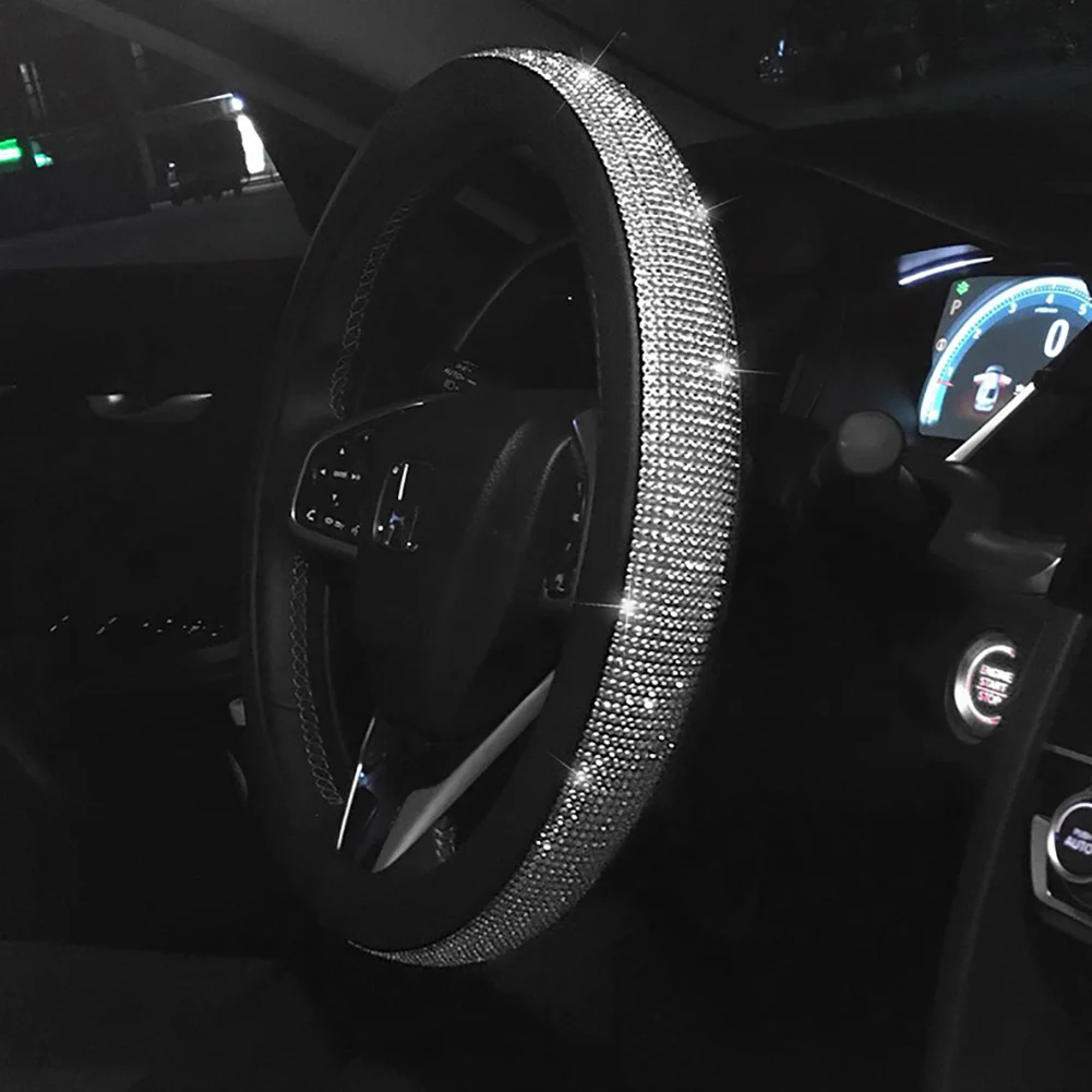 Car Accessories Rhinestone Car PU Leather Steering Wheel Covers Cap Steering Wheel Crystal Cover Auto Gear Cover For Girl Women
Car Accessories Rhinestone Car PU Leather Steering Wheel Covers Cap Steering Wheel Crystal Cover Auto Gear Cover For Girl Women