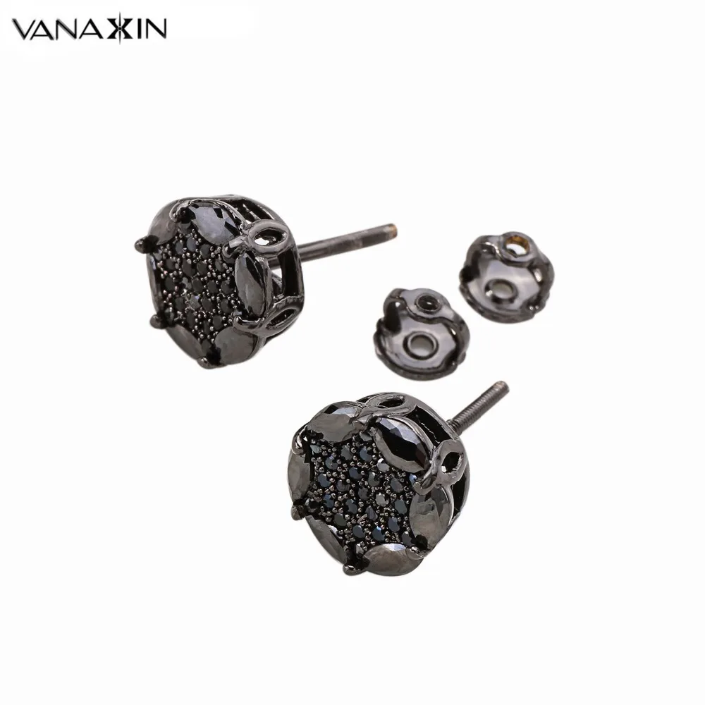 VANAXIN 925 серьги-гвоздики для женщин Девушек Горячие Роскошные CZ Кристалл цветок