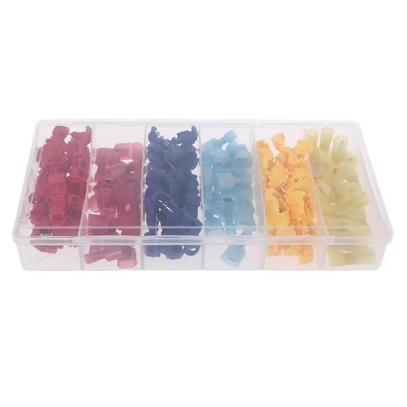 120Pcs/Set Wire Terminal Kit 6 Type Electric Wire Connector Assorted Insulated Clamp Cold-Press T-Tap Wire Spade Kit
120Pcs/Set Wire Terminal Kit 6 Type Electric Wire Connector Assorted Insulated Clamp Cold-Press T-Tap Wire Spade Kit