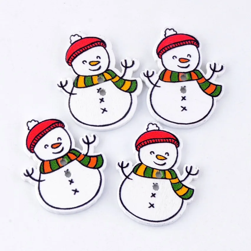 50Pcs Snowman 2 Holes With Hat Christmas Wood Sewing Buttons Scrapbooking 27x33mm
50Pcs Snowman 2 Holes With Hat Christmas Wood Sewing Buttons Scrapbooking 27x33mm