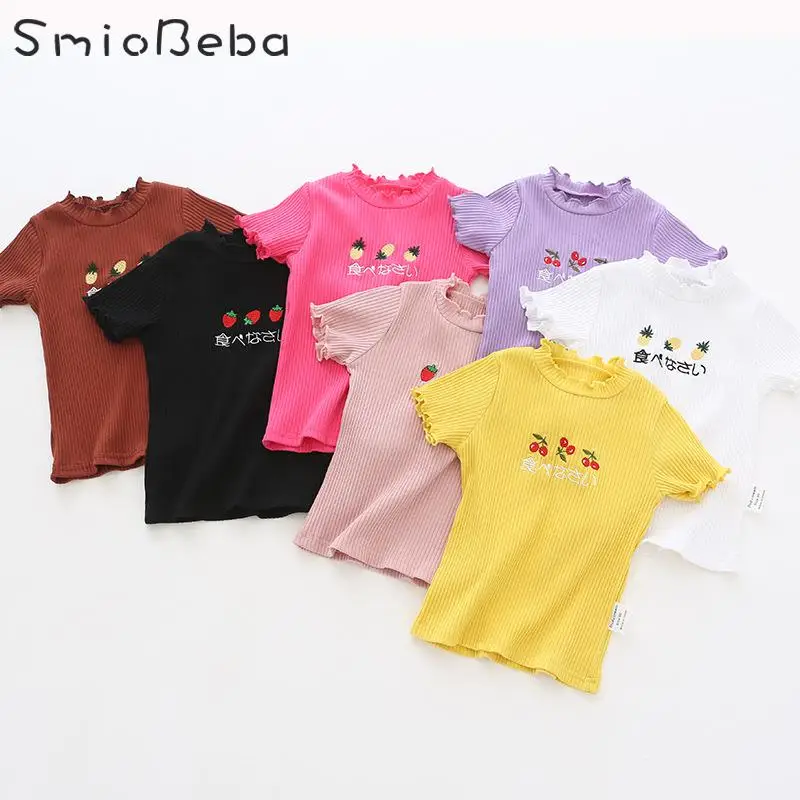 Japanese Girls Embroidered Short Sleeved Top Shirts Children's Fruit Sweet Cotton Blouse Ins Tank Baby's Children Shirts Kids 
Japanese Girls Embroidered Short Sleeved Top Shirts Children's Fruit Sweet Cotton Blouse Ins Tank Baby's Children Shirts Kids