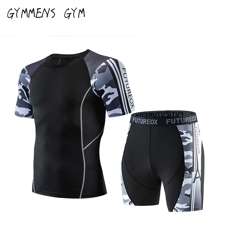 Fashion men's new 2019 camouflage MMA sports quick-drying short-sleeved T-shirt suit with training high-elastic sportswear suit
Fashion men's new 2019 camouflage MMA sports quick-drying short-sleeved T-shirt suit with training high-elastic sportswear suit