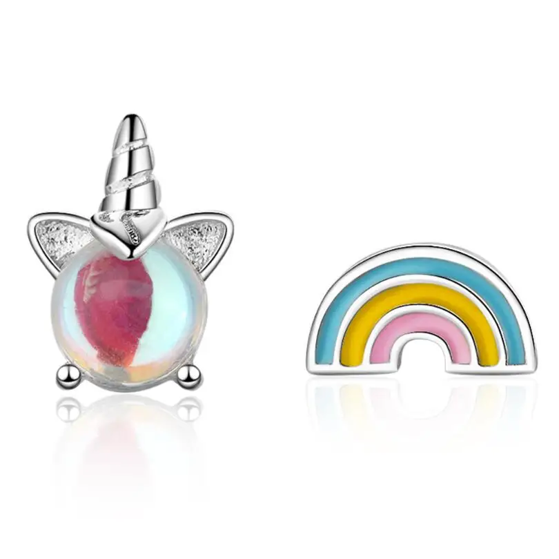 Sweet Zircon Unicorn Rainbow Asymmetric Stud Earrings For Women Trend Creative 925 Sterling Silver Party Gift Jewelry SAE382
Sweet Zircon Unicorn Rainbow Asymmetric Stud Earrings For Women Trend Creative 925 Sterling Silver Party Gift Jewelry SAE382