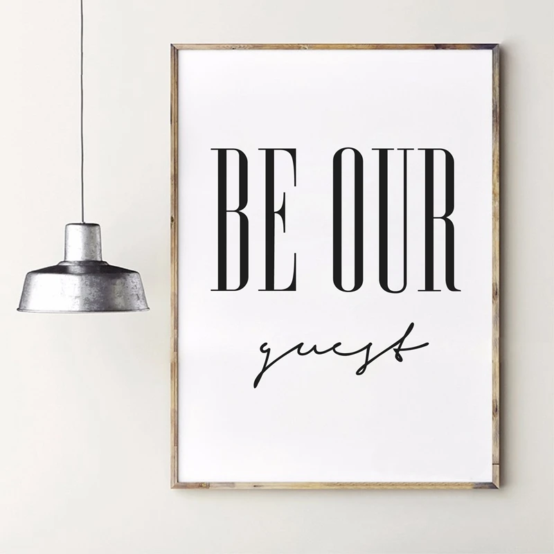 Be Our Guest Quote Poster Guest Room Decor