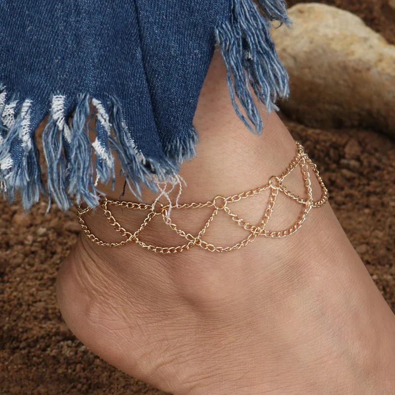 Tenande Simple Wave Cross Chain Tassel Anklets for Women Gold Silver Leg Chain Bracelets Summer Beach Barefoot Foot Jewelry
Tenande Simple Wave Cross Chain Tassel Anklets for Women Gold Silver Leg Chain Bracelets Summer Beach Barefoot Foot Jewelry