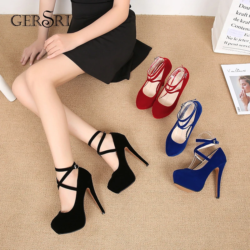 Gersri Women Pumps Cross-Tied Sexy 14cm High Heel Model Car Show Nightclub Pumps Round Toe Pumps Size 35-46 Women Shoes Sandals
Gersri Women Pumps Cross-Tied Sexy 14cm High Heel Model Car Show Nightclub Pumps Round Toe Pumps Size 35-46 Women Shoes Sandals