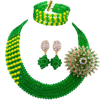 Green Yellow Nigerian Wedding African Beads Jewelry Set Crystal Beaded Necklace Sets Bridal Jewelry Sets 5RJZ26
Green Yellow Nigerian Wedding African Beads Jewelry Set Crystal Beaded Necklace Sets Bridal Jewelry Sets 5RJZ26