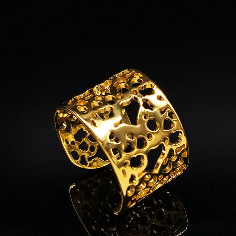 2019 New Fashion Punk Width Hollow Stainless Steel Rings for Women Jewellery Gold Color Rings Jewelry anel de ouro R612232
2019 New Fashion Punk Width Hollow Stainless Steel Rings for Women Jewellery Gold Color Rings Jewelry anel de ouro R612232