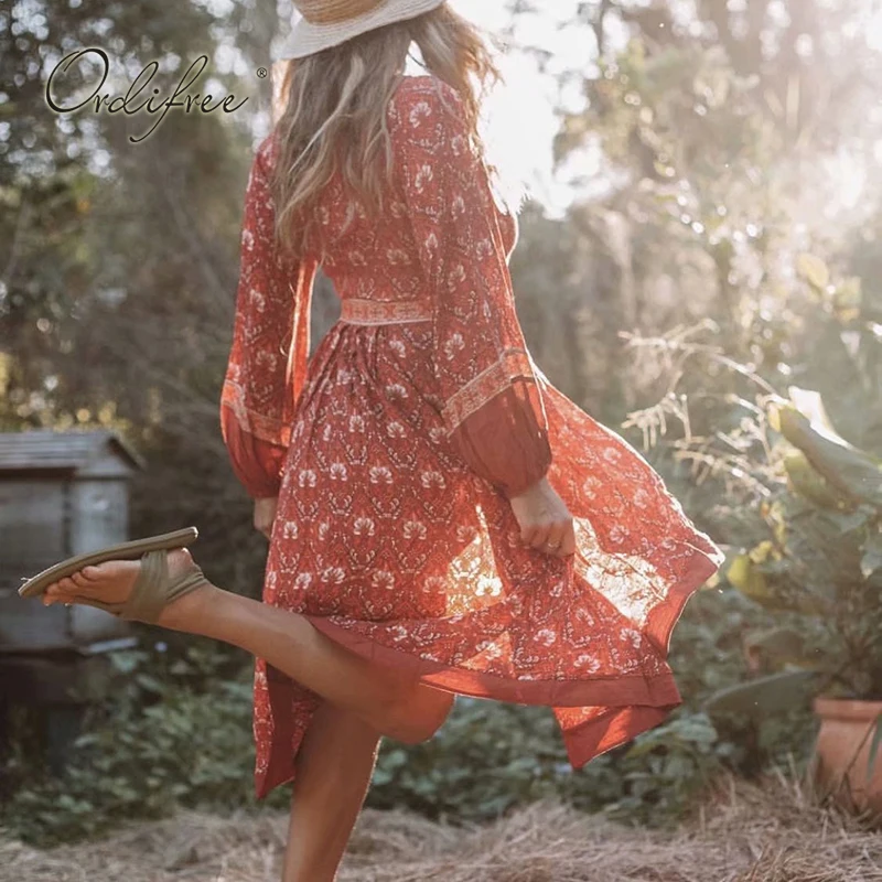 Ordifree 2019 Summer Women Boho Vintage Floral Maxi Dress Long Sleeve Asymmetrical Red Print Long Tunic Beach Dress
Ordifree 2019 Summer Women Boho Vintage Floral Maxi Dress Long Sleeve Asymmetrical Red Print Long Tunic Beach Dress