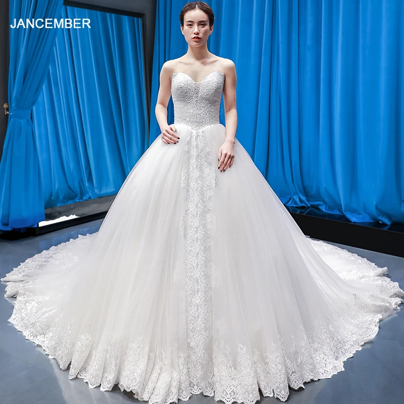 J66553 jancember white wedding dress with train v-neck strapless appliques lace wedding gowns for women vestido de noiva 2020
J66553 jancember white wedding dress with train v-neck strapless appliques lace wedding gowns for women vestido de noiva 2020