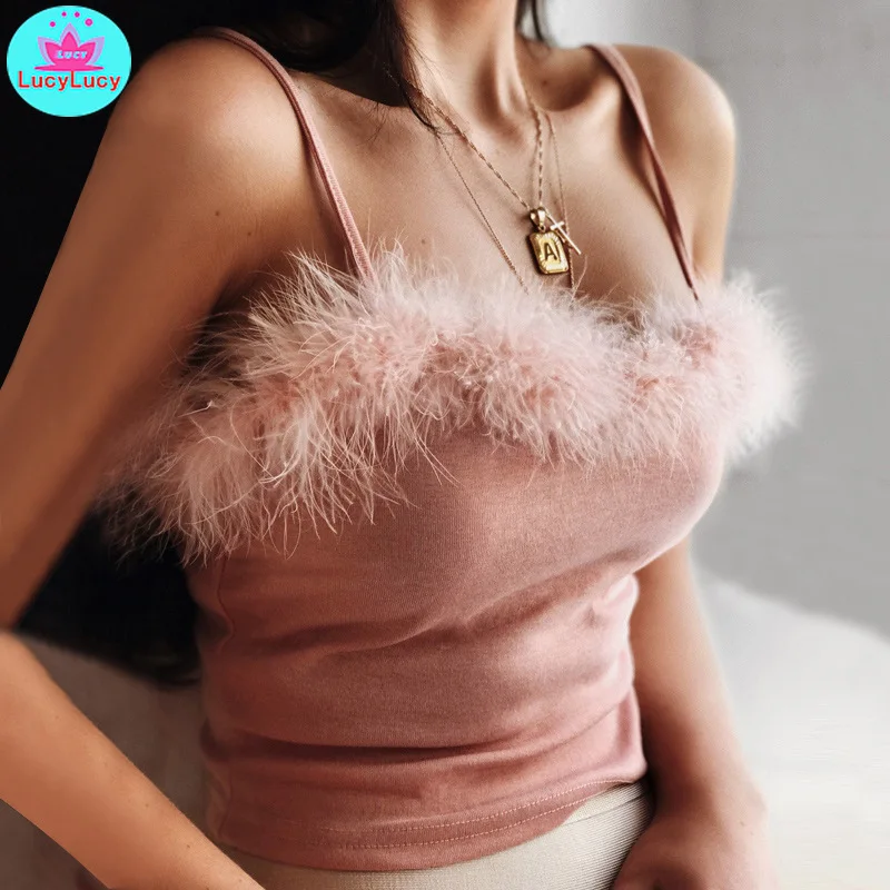 Europe and the US 2019 summer foreign Trade women's new fast selling sexy tight fluff sling T-shirt
Europe and the US 2019 summer foreign Trade women's new fast selling sexy tight fluff sling T-shirt