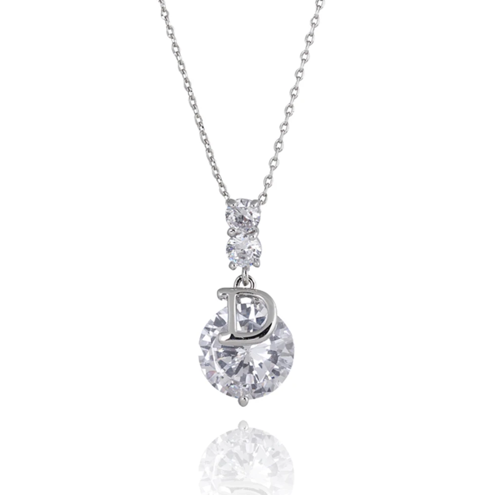 PIXNOR Letter D Shaped Silver- Plated Pendant Necklace with Austrian Zircon for Women Girls Decoration for Christmas
PIXNOR Letter D Shaped Silver- Plated Pendant Necklace with Austrian Zircon for Women Girls Decoration for Christmas