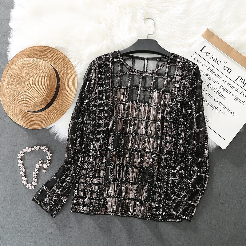 Bling Bling Shiny Women Sequins T-shirts Lady Sexy Hollow Out Shiny T-shirts Woman Sexy Night Club Sequined Tops
Bling Bling Shiny Women Sequins T-shirts Lady Sexy Hollow Out Shiny T-shirts Woman Sexy Night Club Sequined Tops