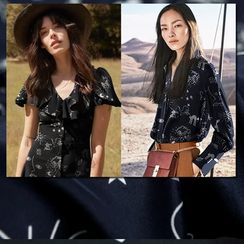 Cartoon painting printed pure silk crepe de chine fabric,black and navy color,sewing for dress,skirt,child,craft by the yard
Cartoon painting printed pure silk crepe de chine fabric,black and navy color,sewing for dress,skirt,child,craft by the yard