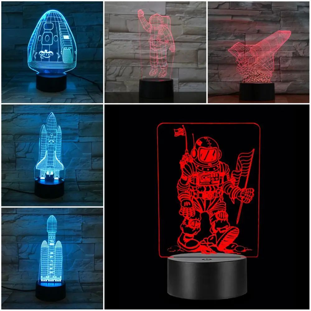 Astronaut Spaceship Space X 3D Lamp Illusion Children's Night Light Touch Lava Touch Battery USB Christmas Dropshipping
Astronaut Spaceship Space X 3D Lamp Illusion Children's Night Light Touch Lava Touch Battery USB Christmas Dropshipping