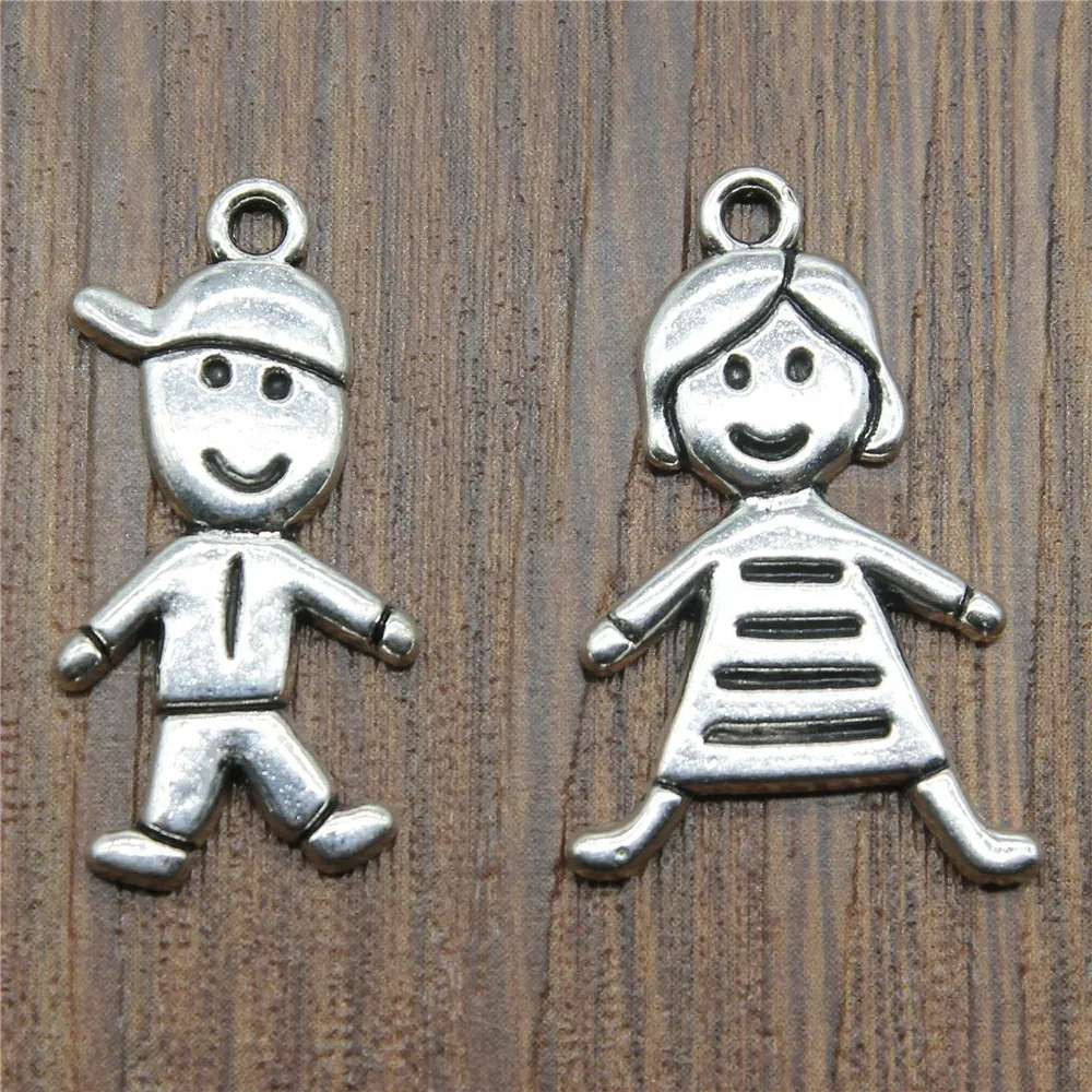 10pcs/lot Antique Silver Color Boy & Girl Charm Pendants Jewelry Accessories Cute Little Girl and Boy Charms For Jewelry Making
10pcs/lot Antique Silver Color Boy & Girl Charm Pendants Jewelry Accessories Cute Little Girl and Boy Charms For Jewelry Making