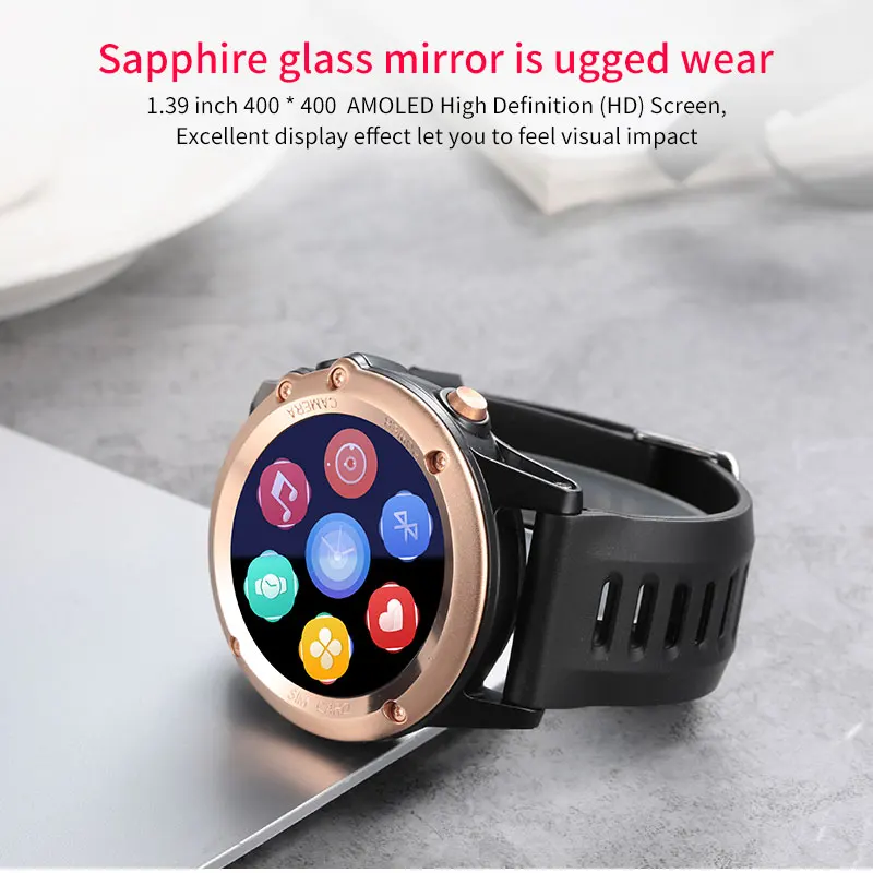 Luxury Smart Watch men Android 4.4 Waterproof 1.39