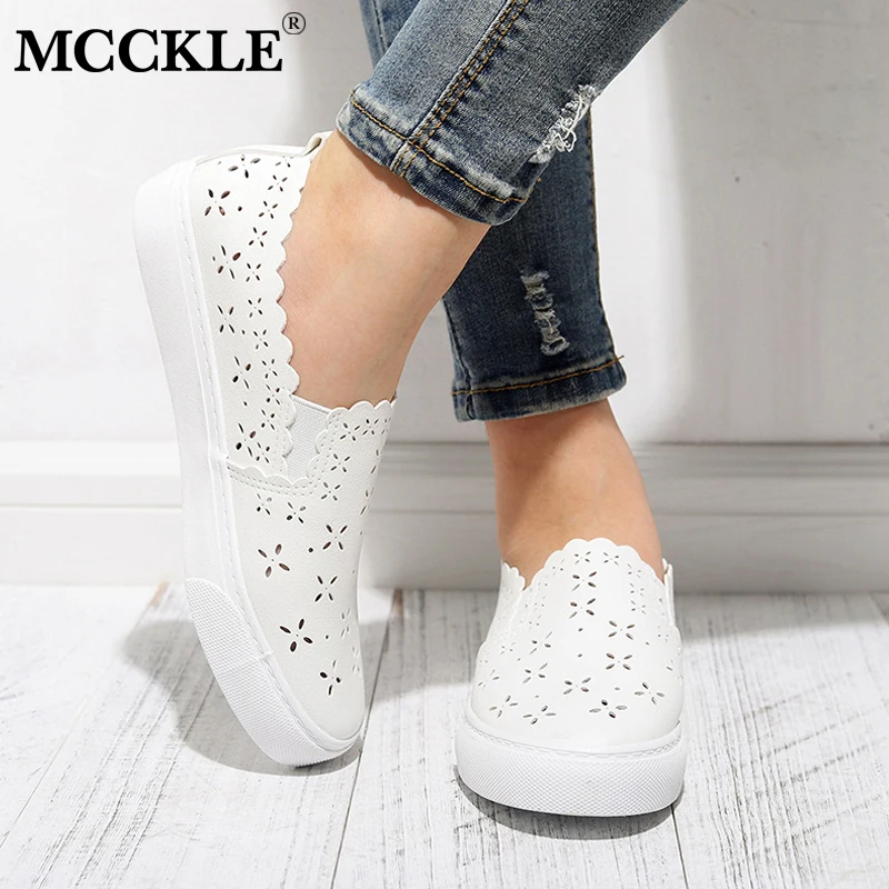 MCCKLE Women Vulcanized Shoes Slip On Loafers Hollow Out Flats Lace Up Breathable Flower Wavy Edge Cute Soft Ladies Footwear
MCCKLE Women Vulcanized Shoes Slip On Loafers Hollow Out Flats Lace Up Breathable Flower Wavy Edge Cute Soft Ladies Footwear