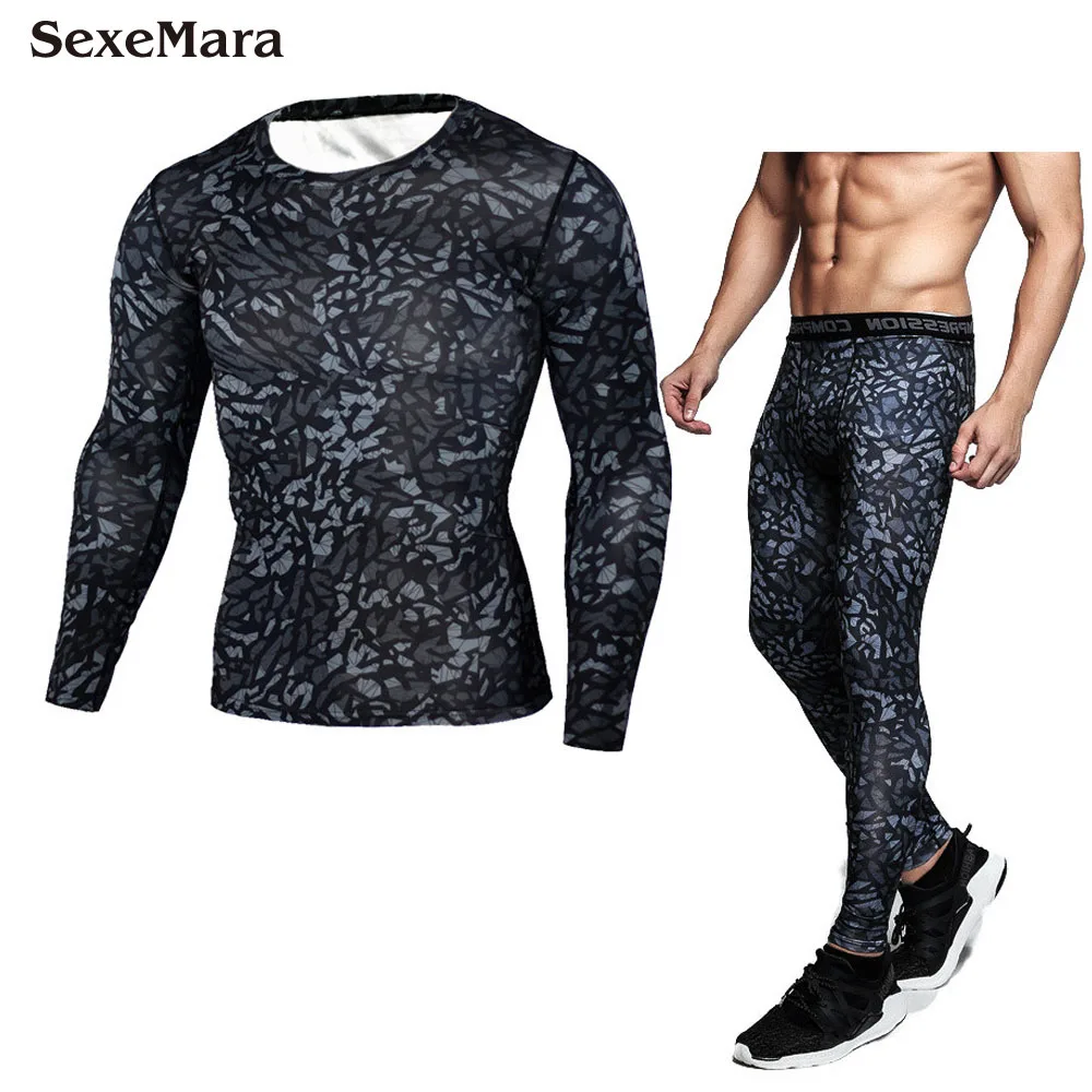 SexeMara Brand Camouflage Compression Shirt Clothing Long Sleeve T-Shirt Leggings Fitness Sets Crossfit Suits Men's sports suit
SexeMara Brand Camouflage Compression Shirt Clothing Long Sleeve T-Shirt Leggings Fitness Sets Crossfit Suits Men's sports suit