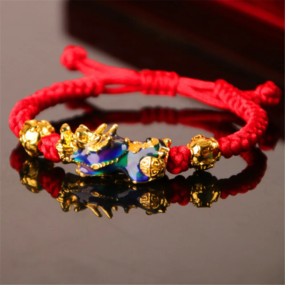 3D Vietnam Sand Gold Temperature-sensitive Color Change Pixiu Charm Bracelet Hand-knitted men women Lucky Rope Bracelet Dropship
3D Vietnam Sand Gold Temperature-sensitive Color Change Pixiu Charm Bracelet Hand-knitted men women Lucky Rope Bracelet Dropship