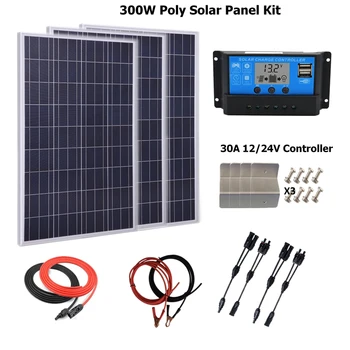 300w Solar Panel Polycrystalline solar panel system kit: w/30A LCD solar charge controller, solar cable, battery cable Z bracket
300w Solar Panel Polycrystalline solar panel system kit: w/30A LCD solar charge controller, solar cable, battery cable Z bracket