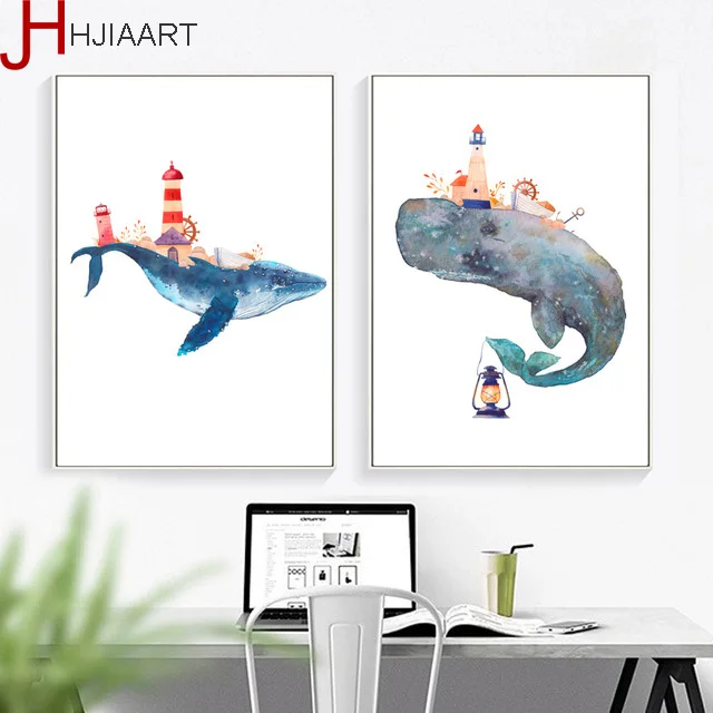 Whale Lighthouse Canvas Painting Wall Art Posters And Prints Nordic Poster Watercolor Wall Pictures Kids Room Decor
Whale Lighthouse Canvas Painting Wall Art Posters And Prints Nordic Poster Watercolor Wall Pictures Kids Room Decor