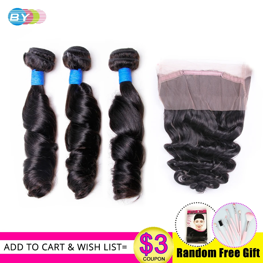 BY Loose Wave Bundles With 360 Frontal Brazilian Hair Bundles Human Hair Extensions 3 Bundles Deals Remy Hair Weave Bundles
BY Loose Wave Bundles With 360 Frontal Brazilian Hair Bundles Human Hair Extensions 3 Bundles Deals Remy Hair Weave Bundles