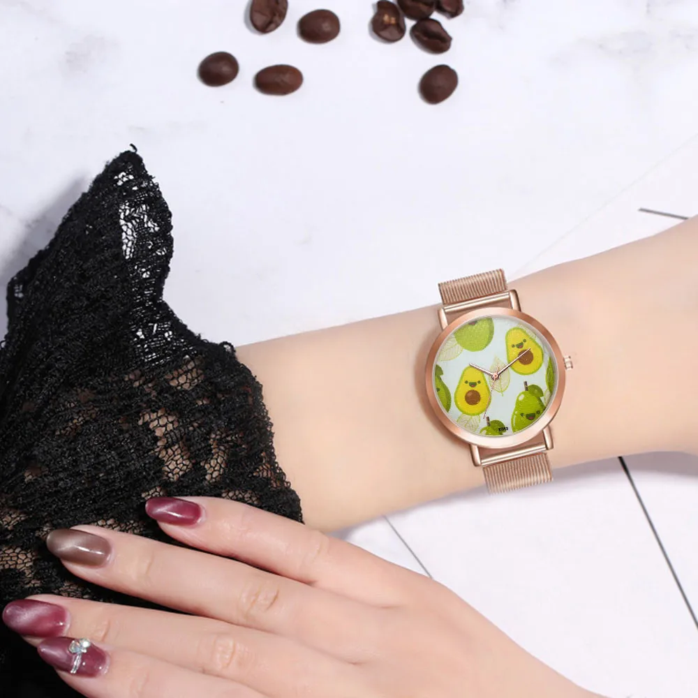 Best Selling Woman Watches Avocado Pattern Alloy Strap Clock Dress Analog Quartz Round Wrist Watch bayan saatleri zegarki *L
Best Selling Woman Watches Avocado Pattern Alloy Strap Clock Dress Analog Quartz Round Wrist Watch bayan saatleri zegarki *L