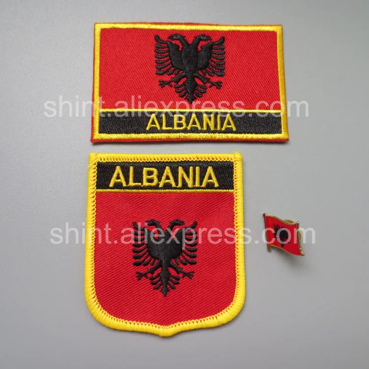 Albania Embroidery Patches Set of 3PCS one flag patch one badge patch one lapel pin
Albania Embroidery Patches Set of 3PCS one flag patch one badge patch one lapel pin