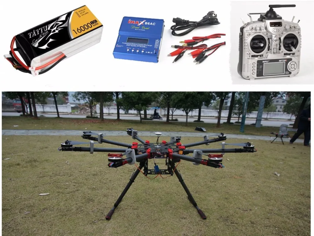 

New model 8 rotor duo unmanned aerial s1200 pure carbon fiber contains electric retractable landing gear