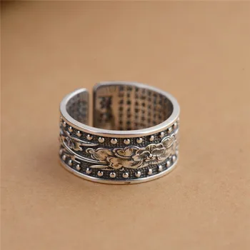 BESTLYBUY 100% Real 999 Pure Silver Jewelry Lotus Flower Open Ring For Men Women Fashion Free Size Buddhistic Heart Sutra Rings
BESTLYBUY 100% Real 999 Pure Silver Jewelry Lotus Flower Open Ring For Men Women Fashion Free Size Buddhistic Heart Sutra Rings