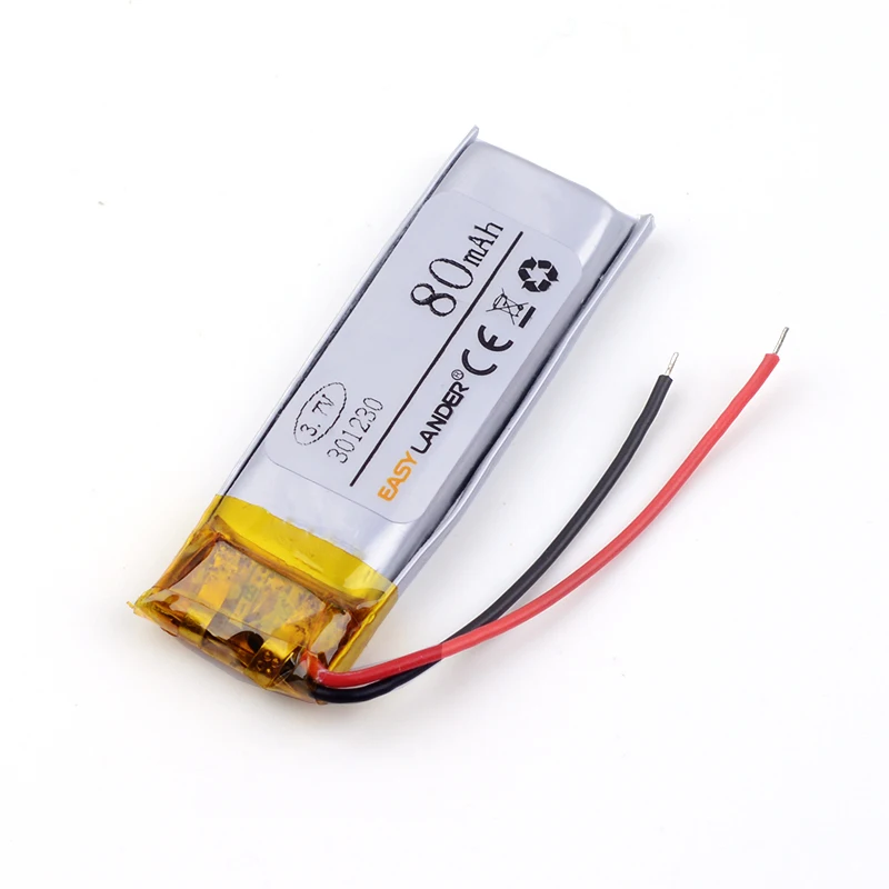 Литий-ионный аккумулятор 301230 80 мАч 3 7 В полимерная литиевая батарея с платой