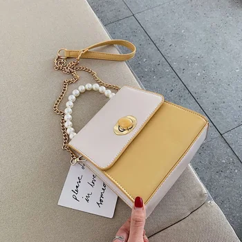 Chain Pearl Small Flap Bags For Women 2019 New Hit Color Handbags and Clutch Brand Desinger Shoulder Messenger Bag Female 
Chain Pearl Small Flap Bags For Women 2019 New Hit Color Handbags and Clutch Brand Desinger Shoulder Messenger Bag Female