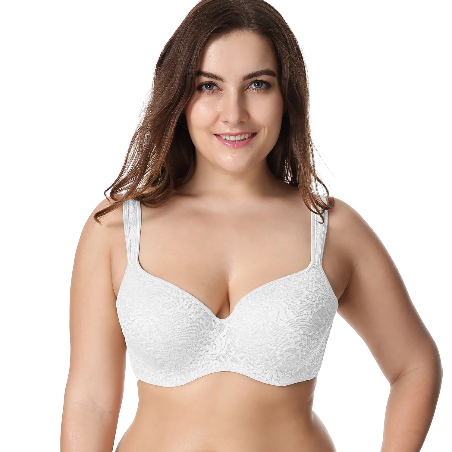 New Embroidered Full Coverage Underwire Balconette Bra 36 38 40 42 44 C-H 22