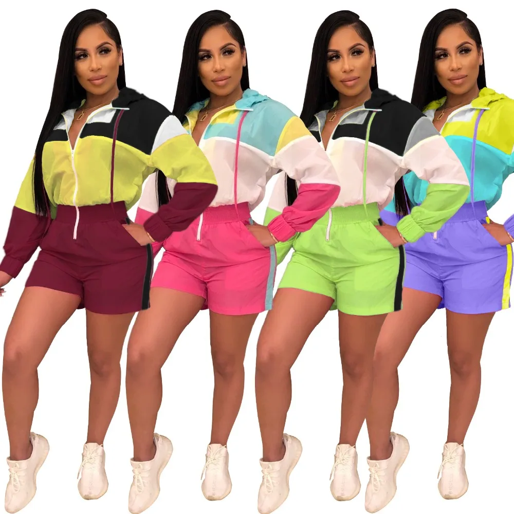 2019 Summer Hoodie Patchwork Playsuit With Pockets Long Sleeves Romper Shorts Overalls For Women Sports Clothing
2019 Summer Hoodie Patchwork Playsuit With Pockets Long Sleeves Romper Shorts Overalls For Women Sports Clothing
